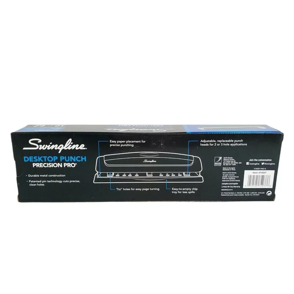 NIB SWINGLINE PRECISION PRO DESKTOP HOLE PUNCH 2-3 HOLE ADJUSTABLE 10 SHEET